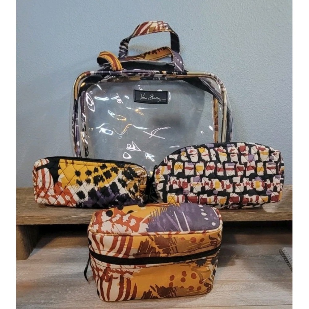 Vera Bradley 4 Pc Cosmetic Organizer Travel Overnight Bags